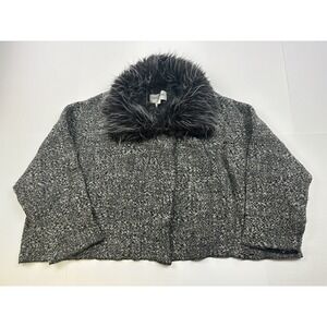 Ivan Grundahl Women Wool Gray Wrap Cardigan Sweater Size 36 Collar Cropped